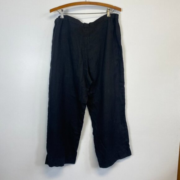 Flax 100% Linen Lagenlook Black Pants - Picture 5 of 10